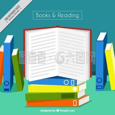 有彩色圖書的背景書