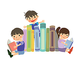 卡通讀書(shū)兒童圖片