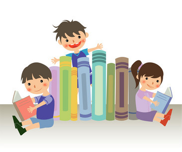 卡通讀書素材