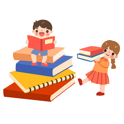 卡通人物兒童讀書學(xué)習(xí)閱讀人物素材